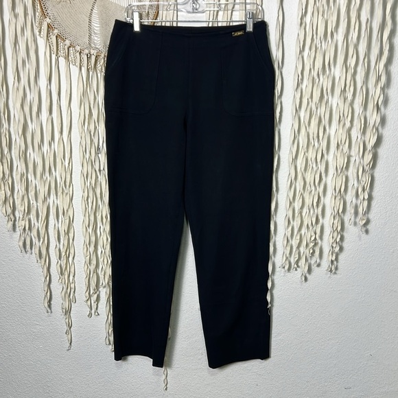 St. John Sport Navy Side Zip Trouser Pant Size 8 - Picture 1 of 9